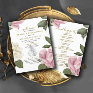 Beautiful Elegant Botanical Wedding Program