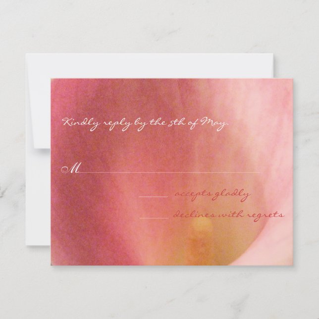 Beautiful Elegant Cala Lily Wedding RSVP (Front)