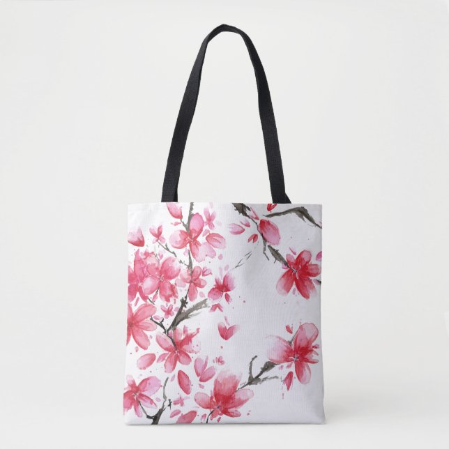 Beautiful & Elegant Cherry Blossom Tote Bag (Front)