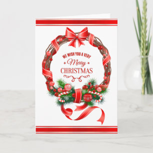 Beautiful & Elegant Christmas Wreath Greeting Card