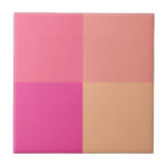 Beautiful elegant colourful geometric combination tile<br><div class="desc">Stylish geometric design in pink and orange.</div>