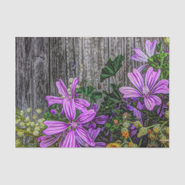 Beautiful Elegant Colourful Wild Flowers Tissue Paper (Front)