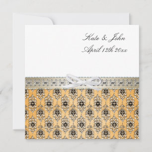 Beautiful elegant Damask wedding invitation