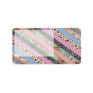 Beautiful elegant  fabric patterns stripes label