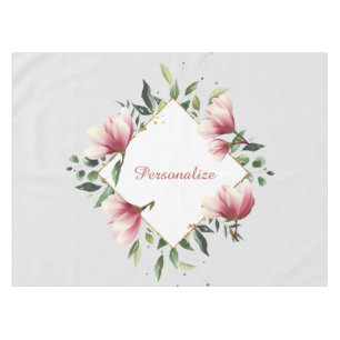 Beautiful & Elegant Floral Border Personalised Tablecloth