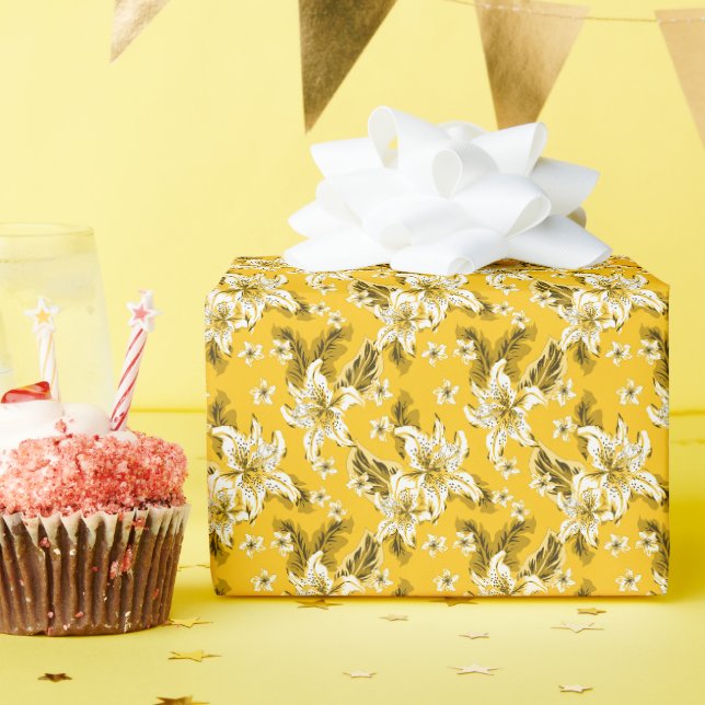 Beautiful elegant flower pattern  wrapping paper (Birthday Party)