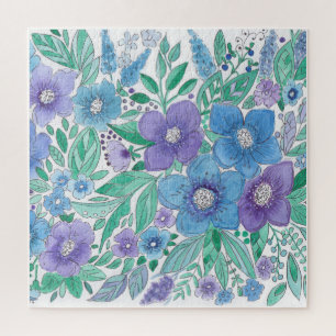 Beautiful, elegant, flower puzzle, watercolor jigsaw puzzle