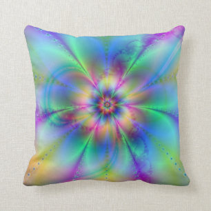 Beautiful elegant flowers fractal art effects cushion