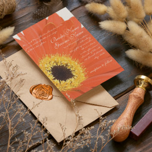 Beautiful Elegant Gerber Daisy Wedding Invitation