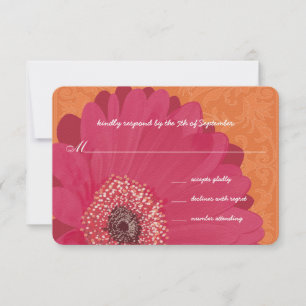 Beautiful Elegant Gerber Daisy Wedding Invitation
