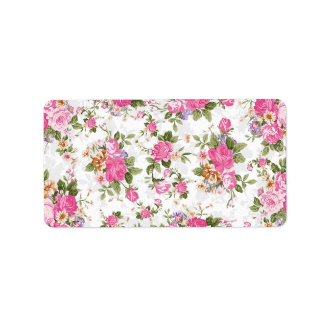 Beautiful elegant girly vintage roses flowers label (Front)