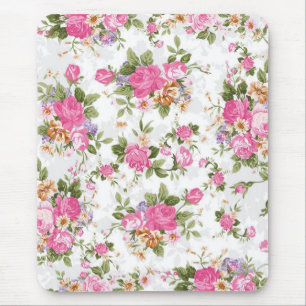 Beautiful elegant girly vintage roses flowers mouse mat
