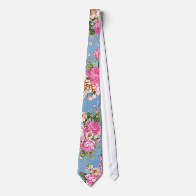 Beautiful elegant girly vintage roses flowers tie (Front)