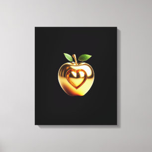 Beautiful elegant golden love apple canvas print