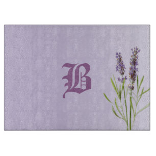 Beautiful elegant Lavender Monogram Cutting Board