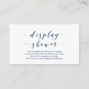 Beautiful Elegant, Navy Blue font, Display Shower Enclosure Card