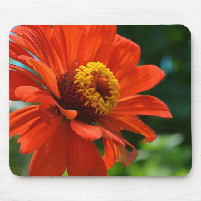 Beautiful elegant orange floral flower mouse mat (Front)
