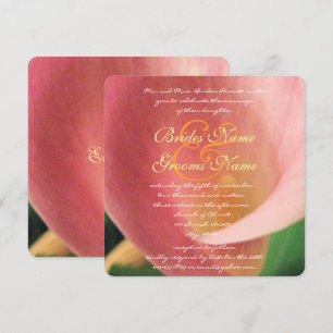 Beautiful Elegant Pale Pink Calla Lily Wedding Invitation
