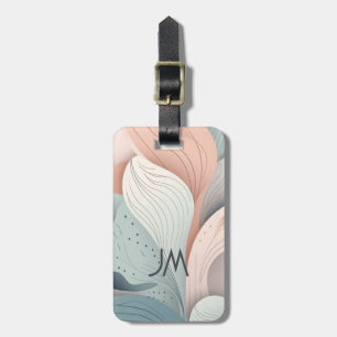 Beautiful elegant pastel leaves design luggage tag