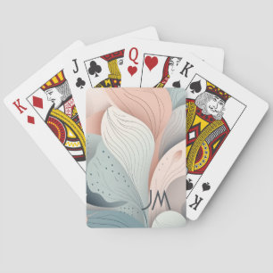 Beautiful elegant pastel leaves design playing cards