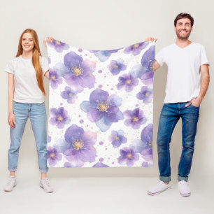 beautiful elegant patten seamless print flower fleece blanket