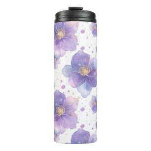 beautiful elegant patten seamless print flower thermal tumbler