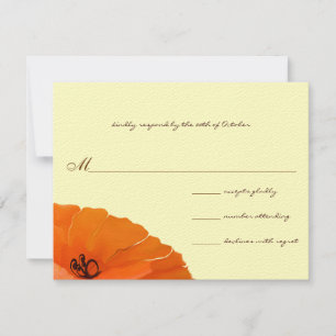 Beautiful Elegant Poppy Wedding Invitation