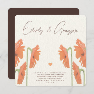 Beautiful Elegant Poppy Wedding Invitation
