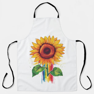 beautiful elegant print with a sunflower apron