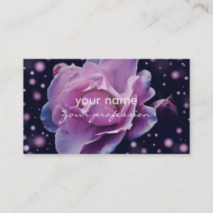 beautiful elegant stylish flower   purple rose business card