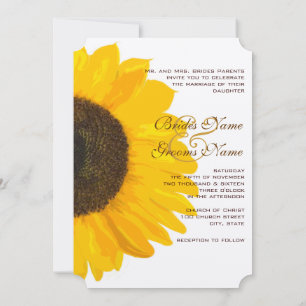 Beautiful Elegant Sunflower Wedding Invitation