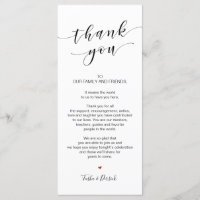 Beautiful Elegant Thank you Place Setting Card