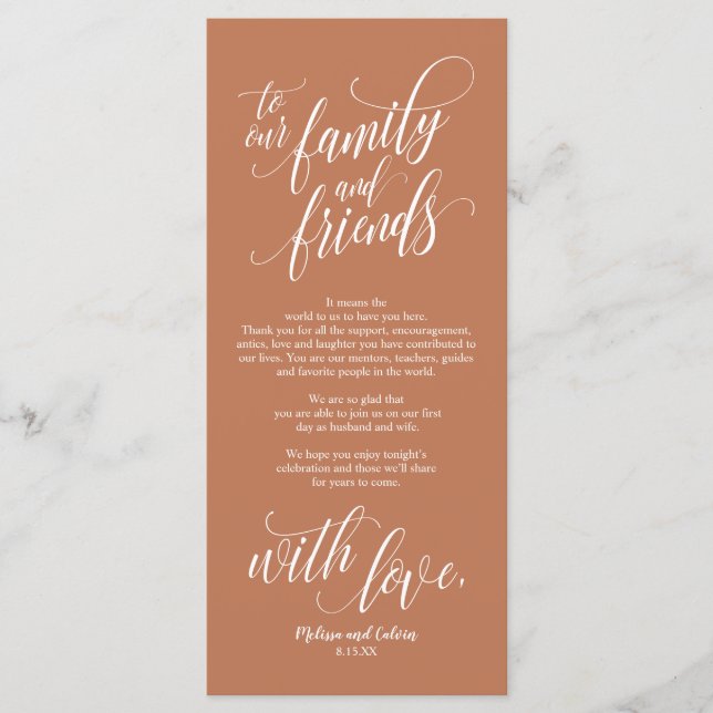 Beautiful Elegant Thank You Place Setting Card (Front)