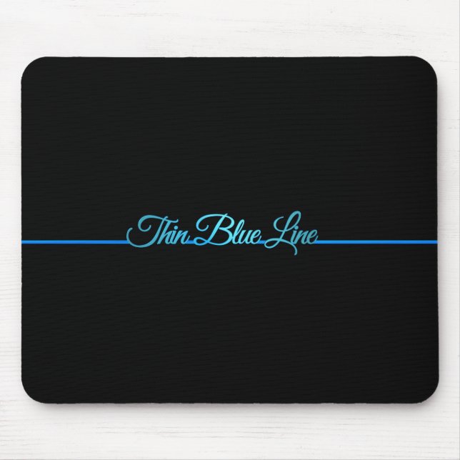 Beautiful Elegant Thin Blue Line Mouse Mat (Front)