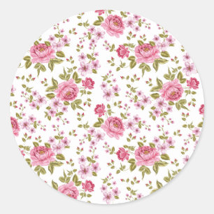 Beautiful elegant vintage roses design classic round sticker