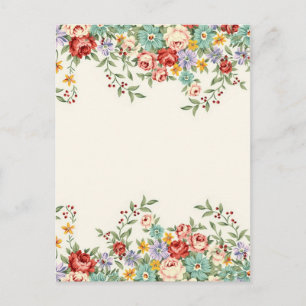 Beautiful elegant vintage spring floral bouquets postcard