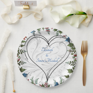 Beautiful,elegant & whimsical wedding themed decor paper plate