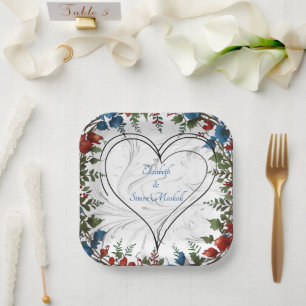 Beautiful,elegant & whimsical wedding themed decor paper plate