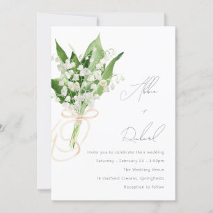 Beautiful Elegant White Floral Bouquet Wedding Invitation