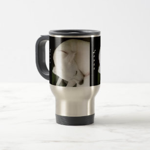 Beautiful Elegant White Puppy Dog Valentine's Day Travel Mug