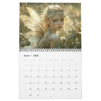 Beautiful Elegant Woodland Fairies  Calendar