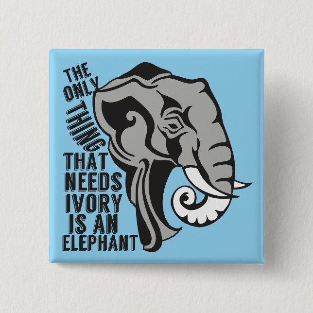 Beautiful Elephant 15 Cm Square Badge (Front)