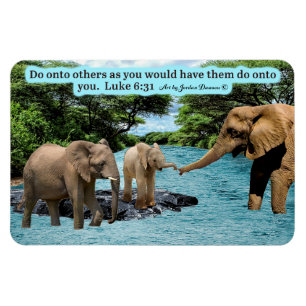 Beautiful Elephant Scripture Magnet   Luke 6:31