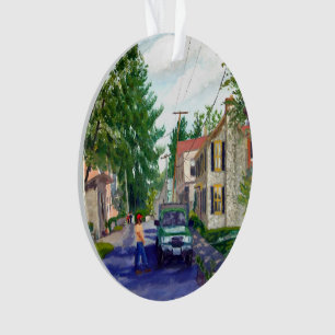 Beautiful Elsah Illinois Street Scene Ornament