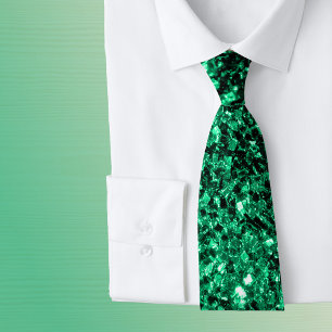 Beautiful Emerald Green glitter sparkles Tie