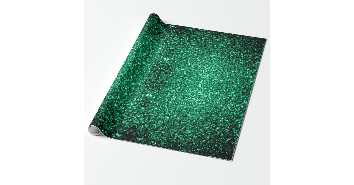 Beautiful Emerald Green sparkles v2 Wrapping Paper Zazzle.co.uk