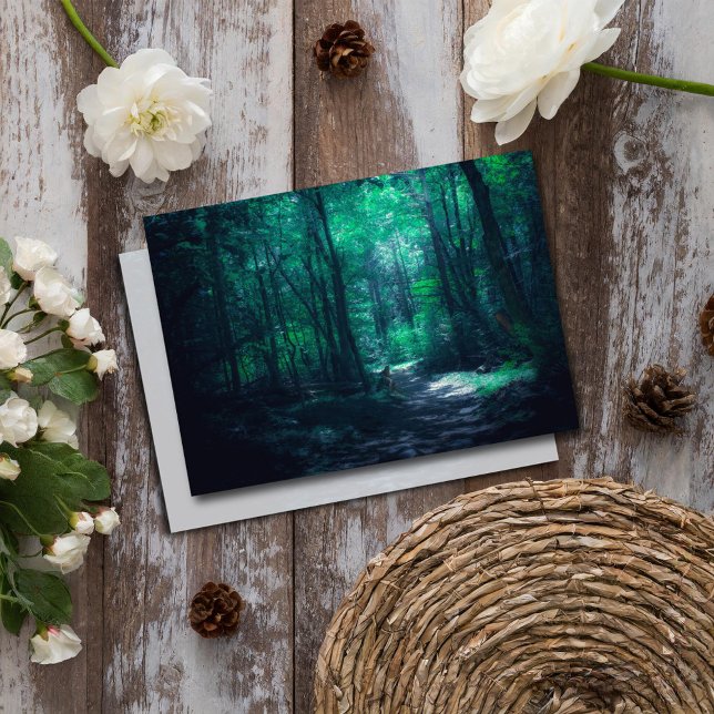 Beautiful Enchanted Forest Woodland Nature Photo Card (Creator Uploaded)