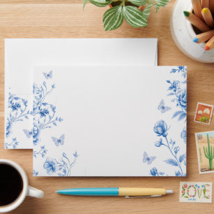 Beautiful Enchanted Vintage Spring Flowers Wedding Envelope