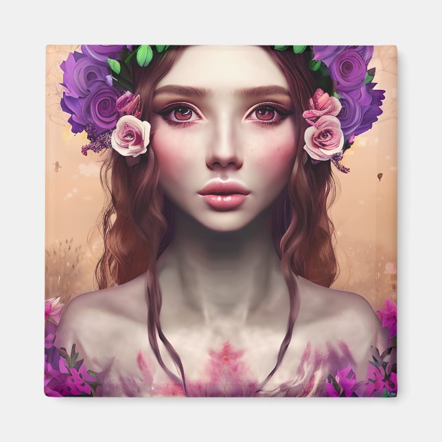 Beautiful Enchantress Fantasy AI Art   Magnet (Front)