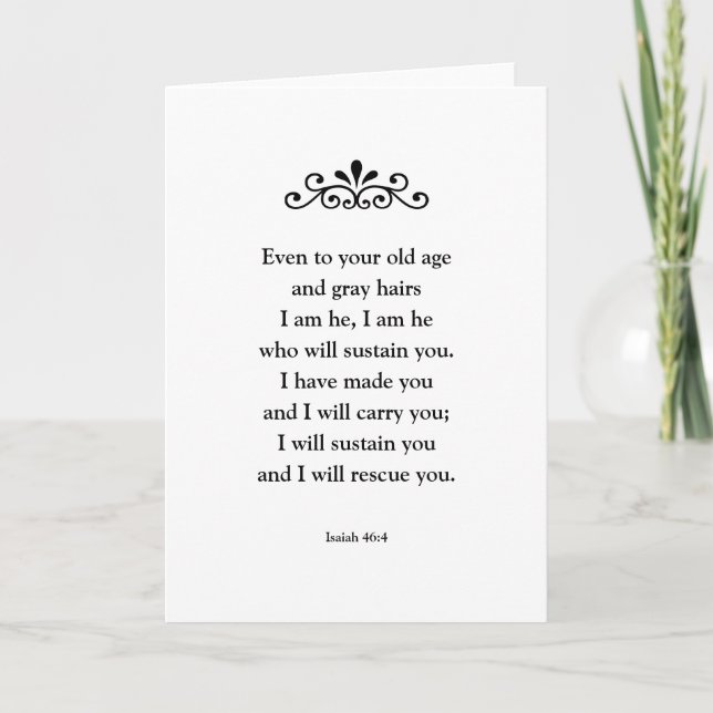 Beautiful Encouraging Scripture Bible Verse Isaiah Card (Front)